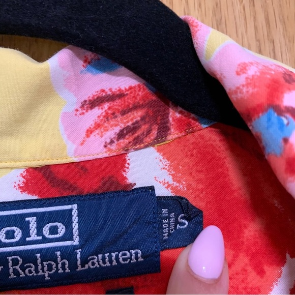 Polo by Ralph Lauren Floral Caldwell Silk Blend Button Down Shirt - Size Small - Picture 4 of 4